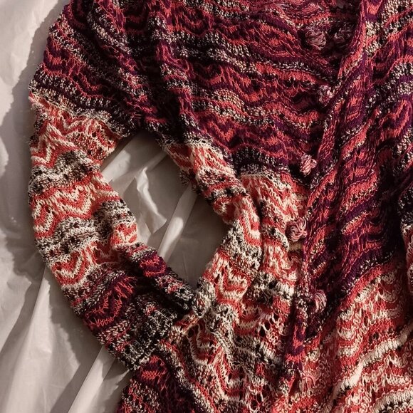 HOT STYLE! Long Bohemian CROCHET CARDIGAN, Medium, Cotton Blend. - Picture 1 of 5